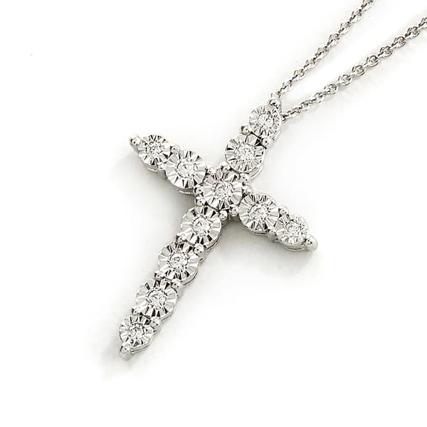 Diamond Classics(tm) Sterling Silver 1/10ctw. Cross Pendant - image 