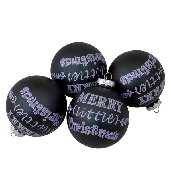Northlight Seasonal 4ct. Merry Little Christmas Ball Ornaments