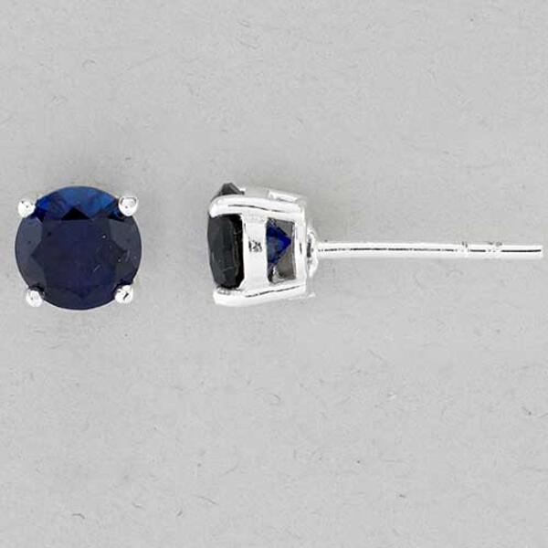 Marsala 6mm Lab Created Sapphire in Sterling Stud Earrings - image 
