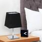 Simple Designs Mini Square Empire Fabric Shade Chrome Table Lamp - image 5