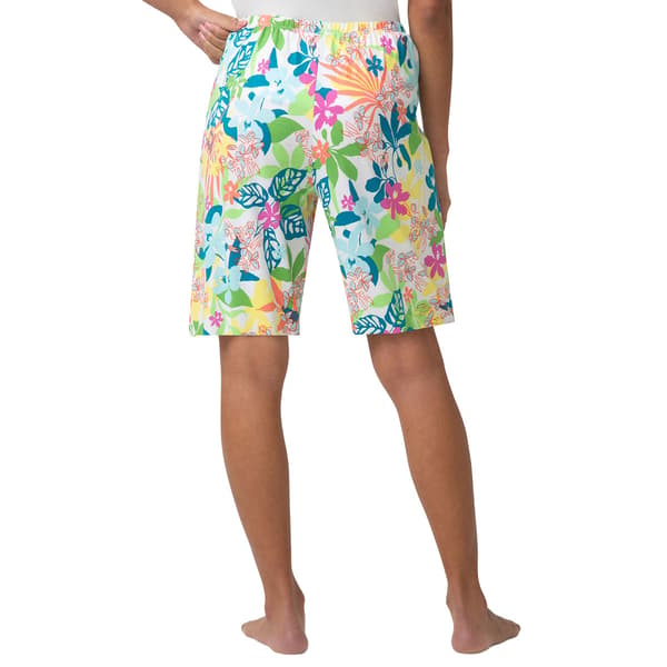 Plus Size HUE® Fun Time Floral Printed Bermuda