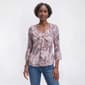 Plus Size Floral & Ivy 3/4 Ruffle Neck Floral Pleater Blouse - image 1