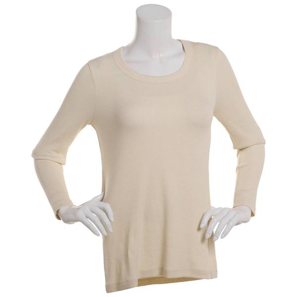 Womens Architect® Long Sleeve 2x2 Solid Rib Scoop Neck Tee - image 