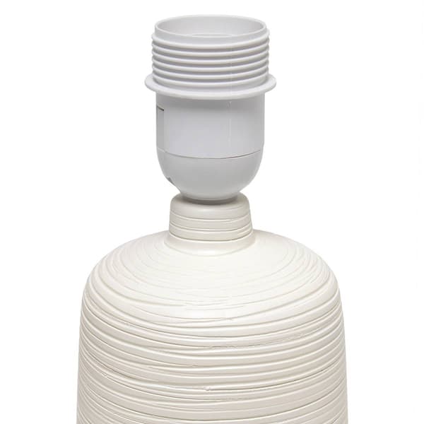 Simple Designs Textured Linear Ceramic Table Lamp w/Fabric Shade