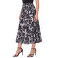 Womens NY Collection Pull On Black Floral Hacci Midi Skirt - image 3