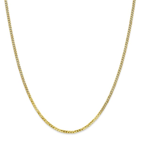 Unisex Gold Classics&#8482;10kt. 2.2mm 24in Flat Beveled Chain Bracelet