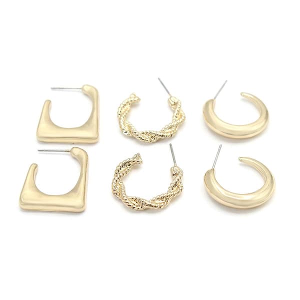 Adrienne Vittadini Gold Mini Trio Hoop Earring Set - image 