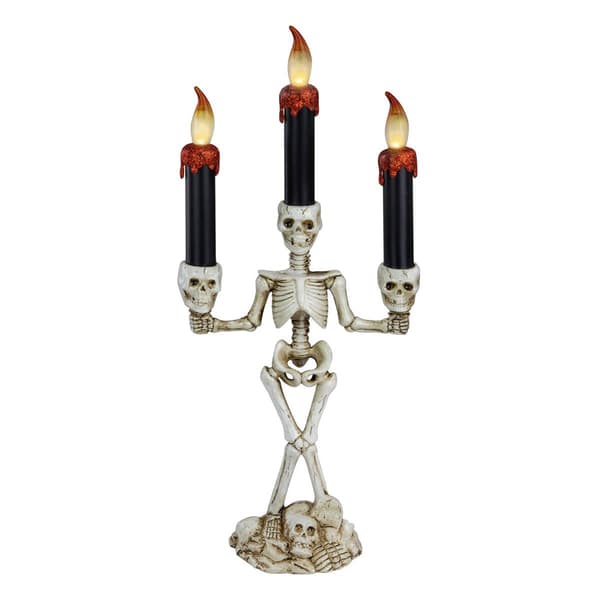 Northlight Seasonal 14.5in. Dripping Candle Skeleton Candelabra - image 