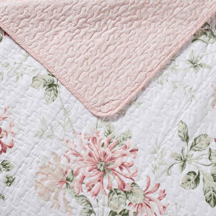 Laura Ashley® Honeysuckle 136 Thread Count Reversible Quilt Set