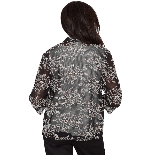 Petite Alfred Dunner Detail Driven Two In One Mesh Blouse