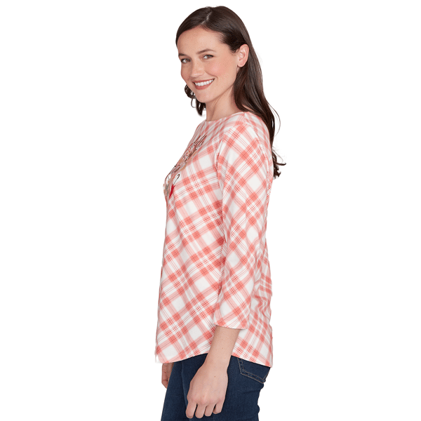 Womens Ruby Rd. Must Haves II Hello Autumn Plaid Tee