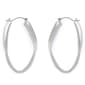 Steve Madden Silver Sculpted Oval Hoop Earrings - image 2