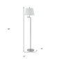 HomeRoots 60in. Nickel Swing Arm Floor Lamp with Square Shade - image 3