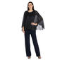 Womens R&M Richards Mock 2Pc Crinkle Capelet Pants Set - image 1