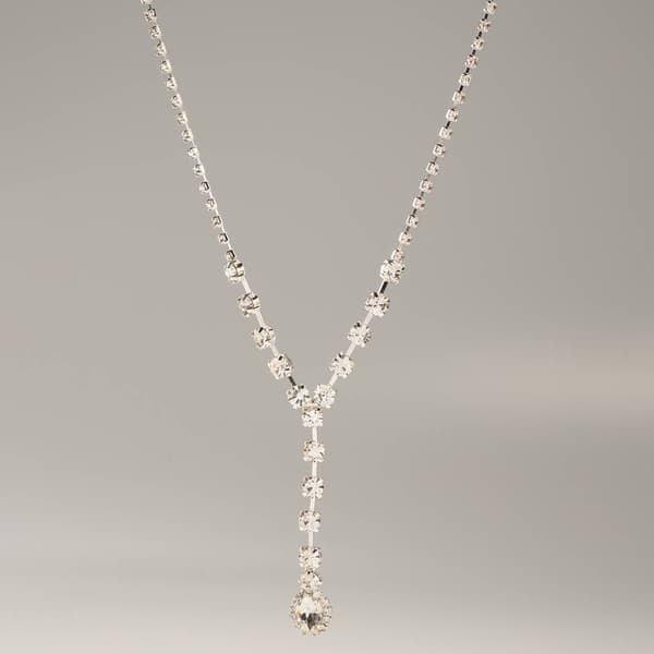 Rosa Rhinestones Rhinestone Y-Necklace - image 