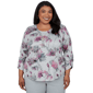 Plus Size Alfred Dunner Vail 3/4 Ruch Sleeves Floral Blouse - image 1