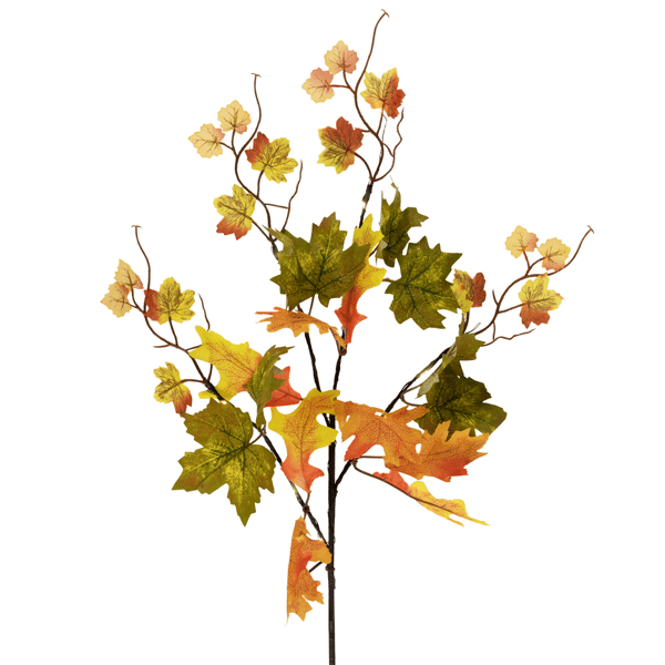 Northlight 30in. Lighted Maple Leaves Fall Harvest Spray Branch