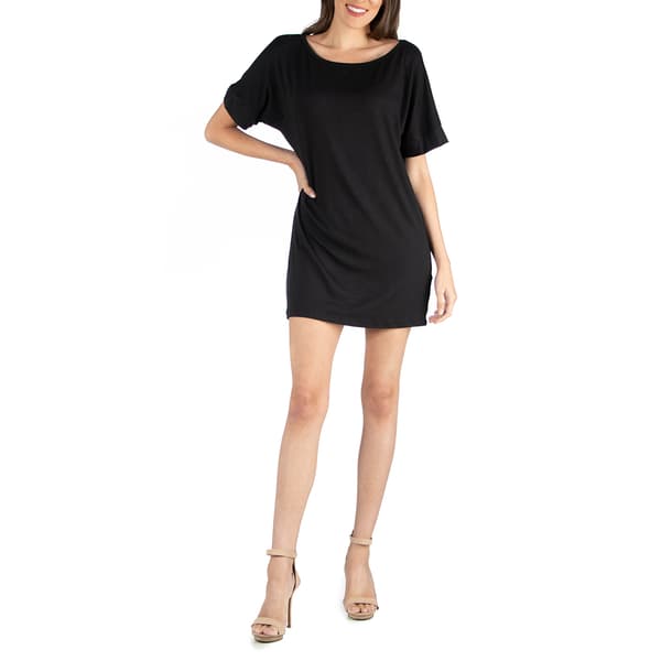 Womens 24/7 Comfort Apparel Boat Neck T-Shirt Dress - image 