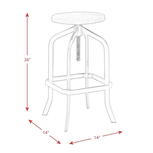 Elements Wynn Adjustable Backless Bar Stool