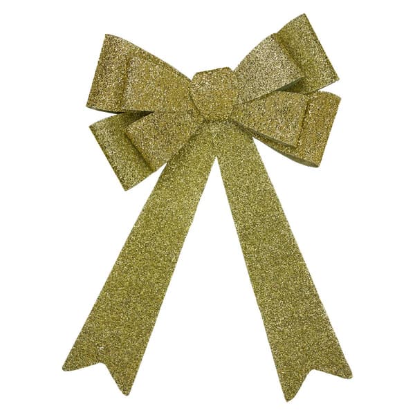 Northlight Seasonal 24in. LED Gold Tinsel Christmas Bow Decor