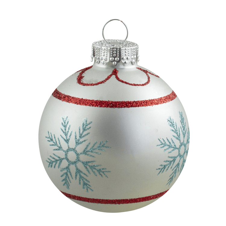 Northlight 4ct. Snowflake Glass Ball Christmas Ornament