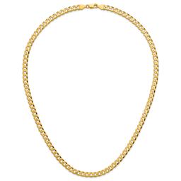Gold Plated over Sterling Silver Beveled Curb Chain Necklace