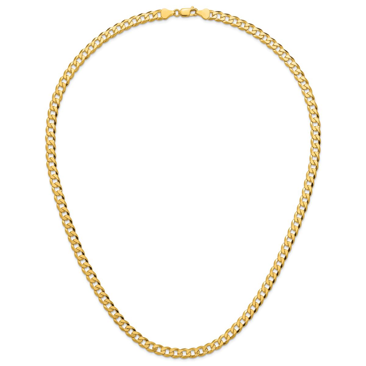Gold Plated over Sterling Silver Beveled Curb Chain Necklace