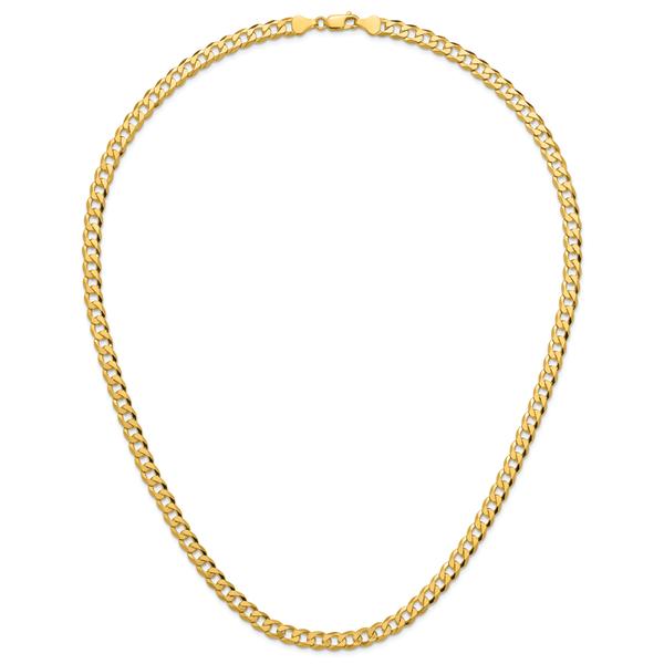 Gold Plated over Sterling Silver Beveled Curb Chain Necklace