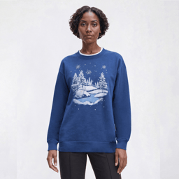 Womens Top Stitch By Morning Sun Snow Pond Sweatshirt