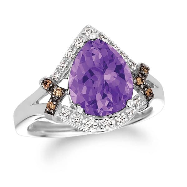 Le Vian&#40;R&#41; 14kt. White Gold Diamond Accent & Amethyst Ring - image 