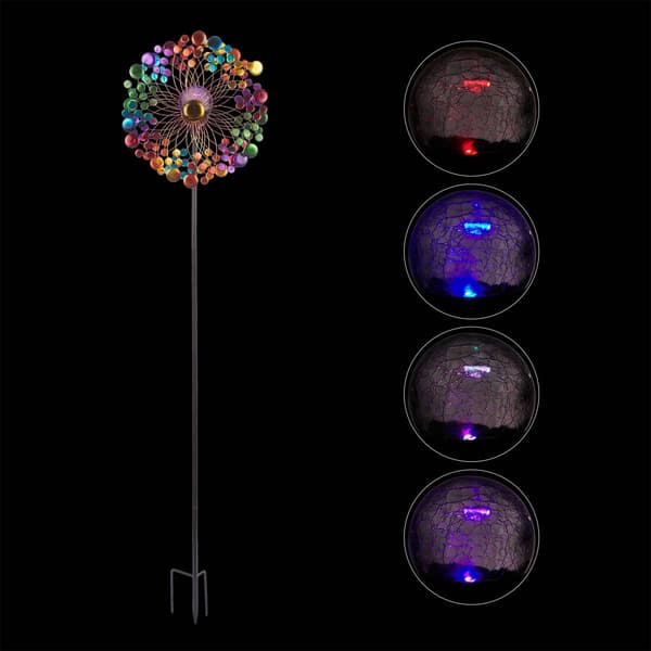 Alpine Solar Ecliptic Wind Spinner Stake w/ Color Changing LEDs