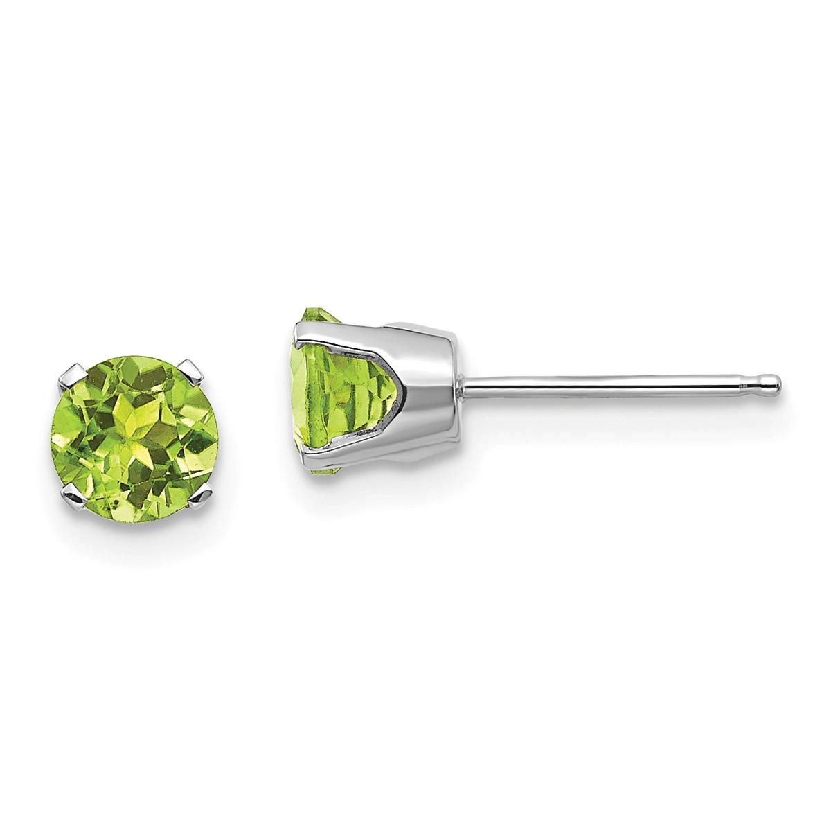 Gemstone Classics™ White Gold 5mm. Peridot Stud Earrings