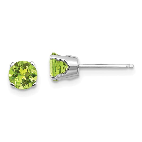 Gemstone Classics&#40;tm&#41; White Gold 5mm. Peridot Stud Earrings - image 