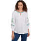 Plus Size Ruby Rd. Paradise Cove Solid Embroidered Textured Knit - image 1