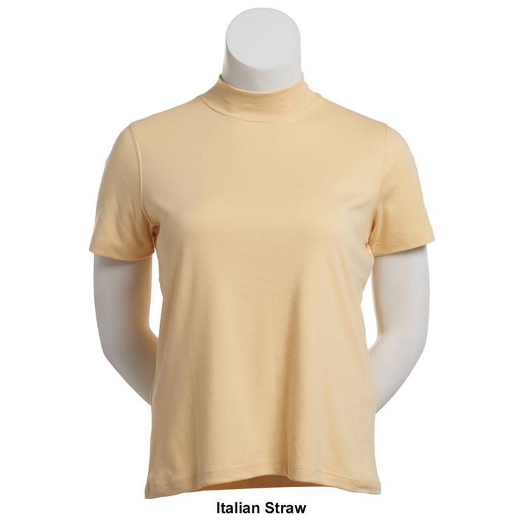 Womens Hasting & Smith Short Sleeve Mock Neck Tee