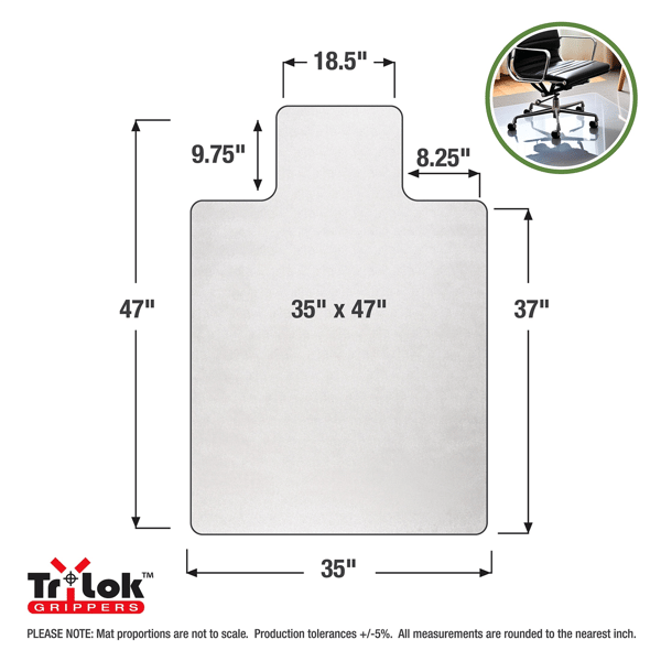 Floortex® TrYlok® Lipped Chair Mat for Carpets up to 1/4in.