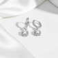 Saffron Sterling Silver 2ctw Moissanite Halo Drop Huggie Earrings - image 5
