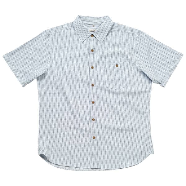 Mens Campia Dots & Diamonds Button Down Shirt - White/Teal - image 