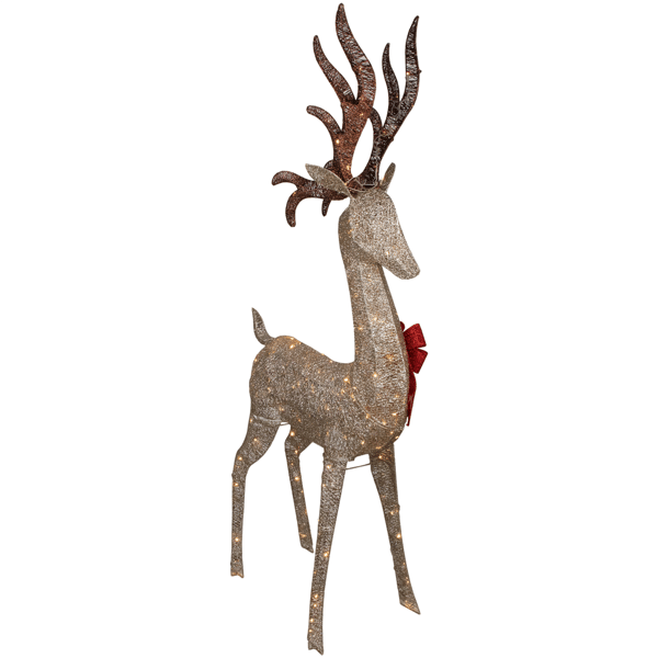 Northlight 74in. LED Champagne Deer Outdoor Christmas Decor