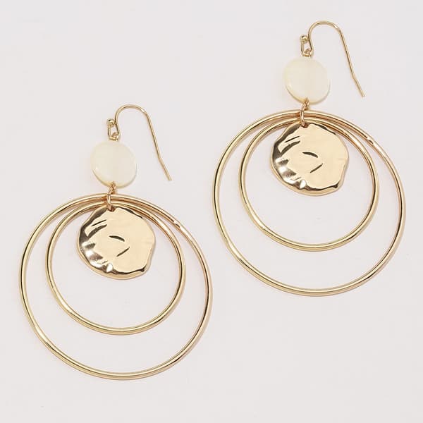 Ashley Cooper(tm) Gold-Tone Double Hoop Bead Earrings - image 