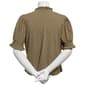 Womens Adrianna Papell Short Smocked Sleeve Leaf Blouse - image 2