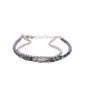 Mens Iron Saints Silver Dual-Layer Blue Bead Id Plate Bracelet - image 1