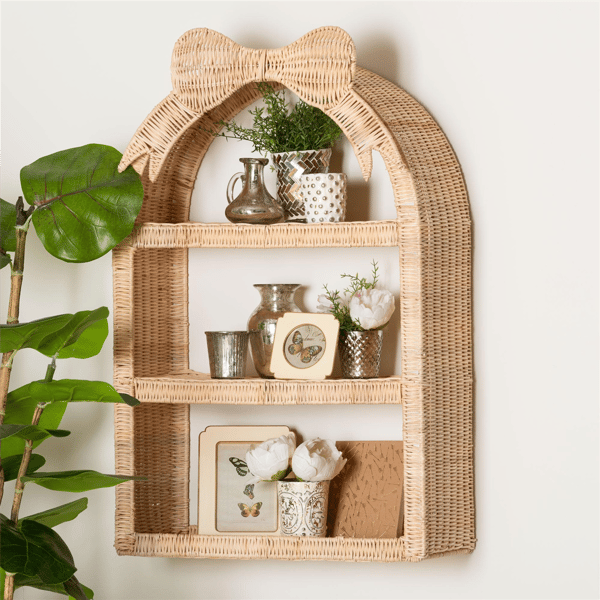 bali & pari Creusa Natural Rattan Wall Shelf