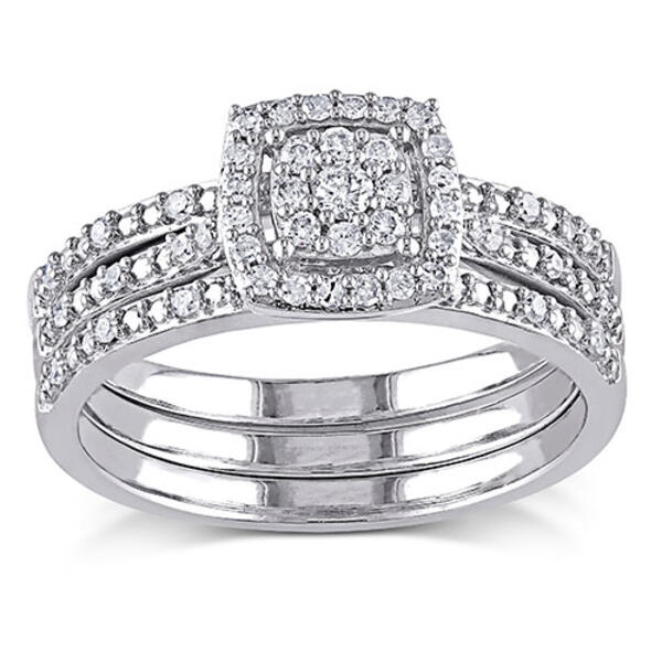Loveblooms&#40;tm&#41; White Gold 1/3ctw. Diamond Bridal Ring Set - image 