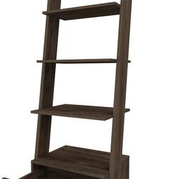 FM FURNITURE Hamburg Dark Walnut Ladder Bookcase