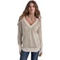 Womens DKNY Long Sleeve V Neck Open Stitch Sweater - image 1