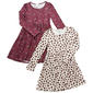 Girls (7-16) Emma & Elsa 2pk. Long Sleeve Leopard/Cherry Dresses - image 1