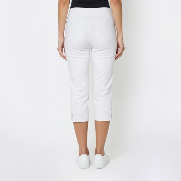 Petite Napa Valley 21in. Solid Lace Hem Capris