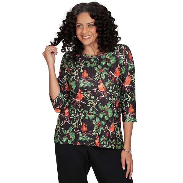 Womens Alfred Dunner Classics Cardinals On Branches Tee - image 