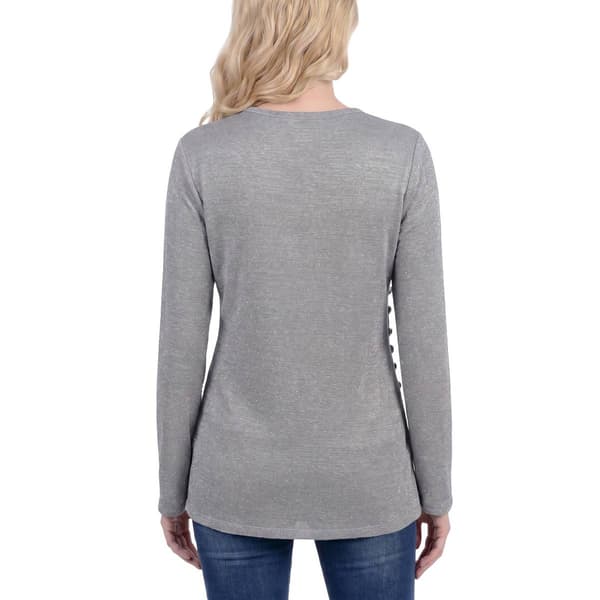 Womens NY Collection Long Sleeve Cinch Side Blouse